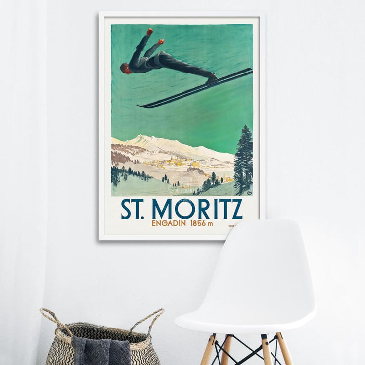 Ski St Moritz | Switzerland Print Art