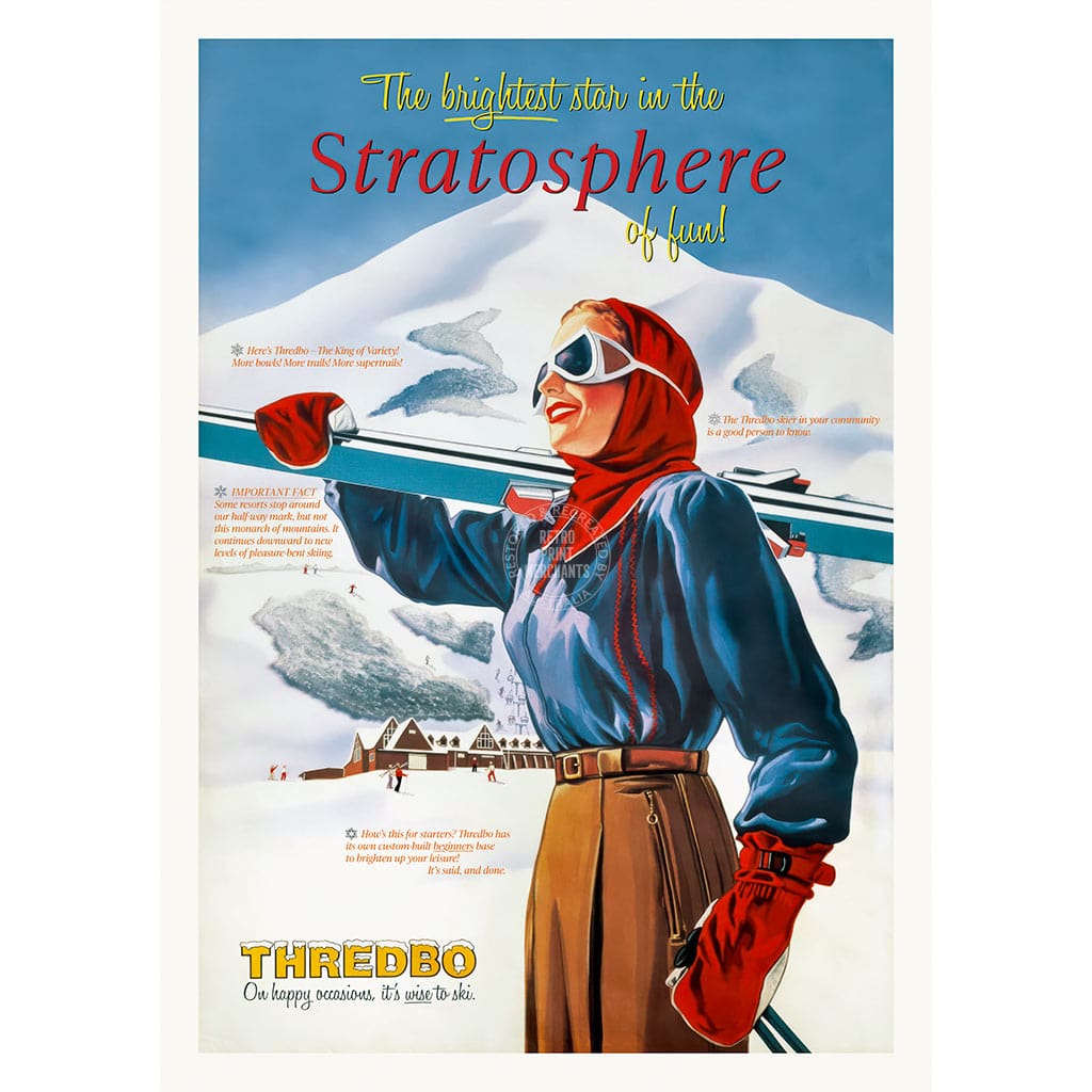 SKI THREDBO 1950 | AUSTRALIA A2 | 420 x 594mm | 16.5 x 23.4 inches / Unframed Print Print Art