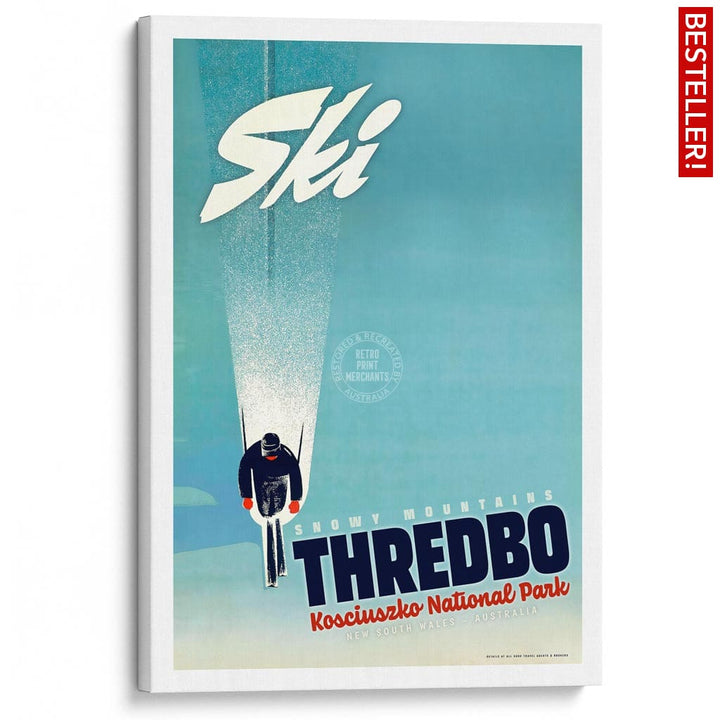 Ski Thredbo | Australia A4 210 X 297Mm 8.3 11.7 Inches / Stretched Canvas Print Art