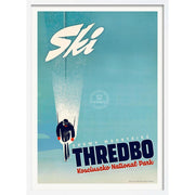 Ski Thredbo | Australia A4 210 X 297Mm 8.3 11.7 Inches / Framed Print: White Timber Print Art