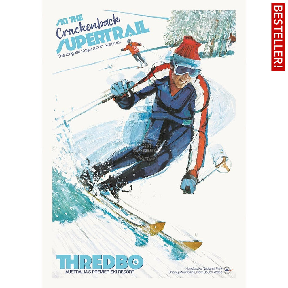 SKI THREDBO SUPERTRAIL | AUSTRALIA A2 | 420 x 594mm | 16.5 x 23.4 inches / Unframed Print Print Art