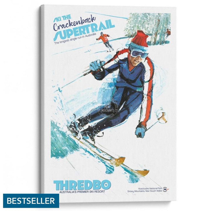 SKI THREDBO SUPERTRAIL | AUSTRALIA A3 | 297 x 420mm | 11.7 x 16.5 inches / Stretched Canvas Print Art