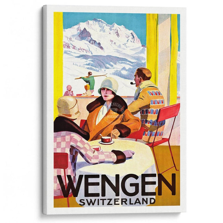 SKI WENGEN | SWITZERLAND A3 | 297 x 420mm | 11.7 x 16.5 inches / Stretched Canvas Print Art