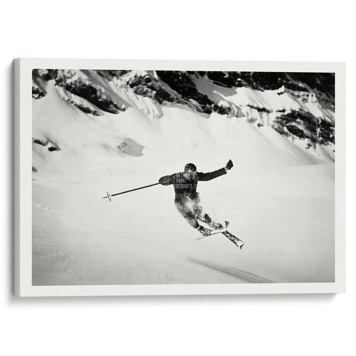 Skiing The Alps | Switzerland A4 210 X 297Mm 8.3 11.7 Inches / Stretched Canvas Print Art
