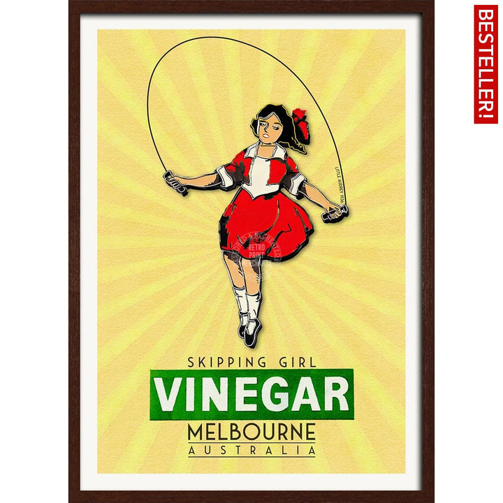 Skipping Girl | Australia A3 297 X 420Mm 11.7 16.5 Inches / Framed Print - Dark Oak Timber Art