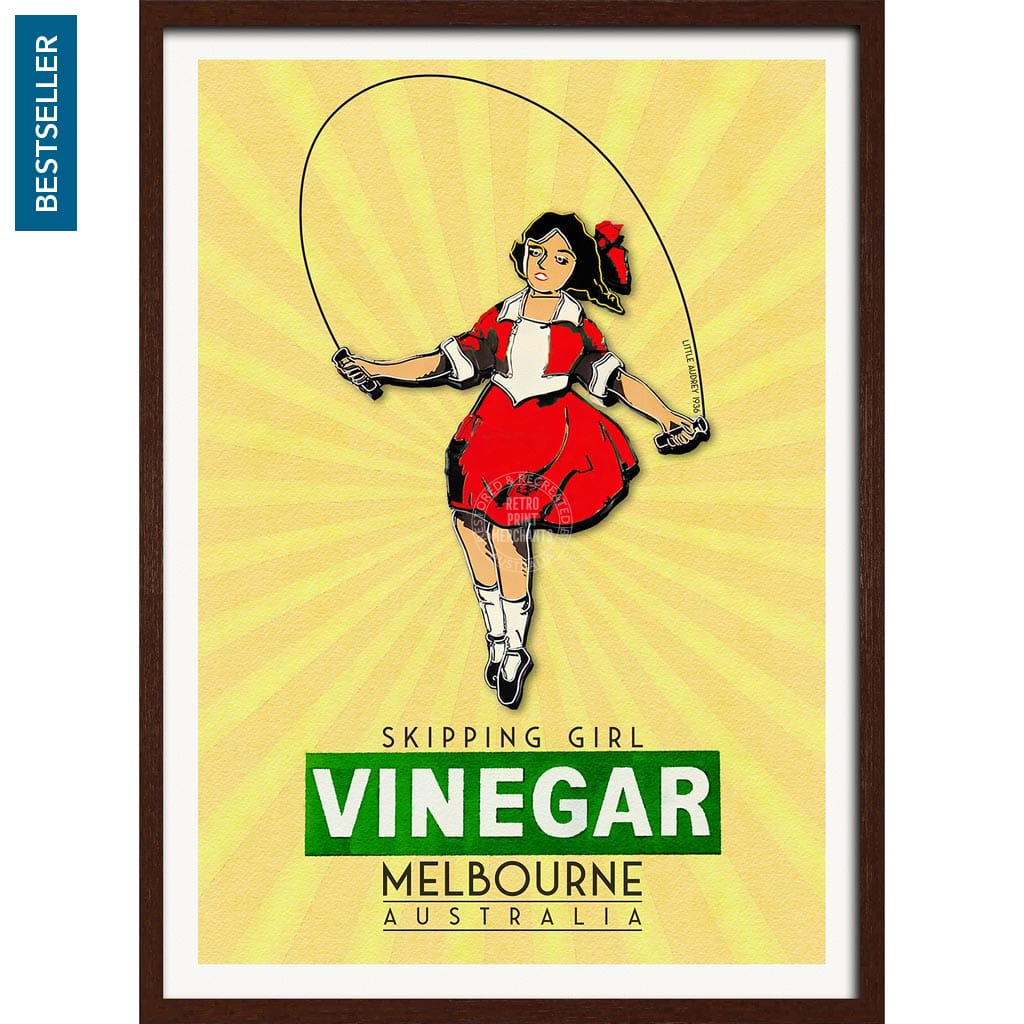 Skipping Girl | Australia A3 297 X 420Mm 11.7 16.5 Inches / Framed Print - Dark Oak Timber Art