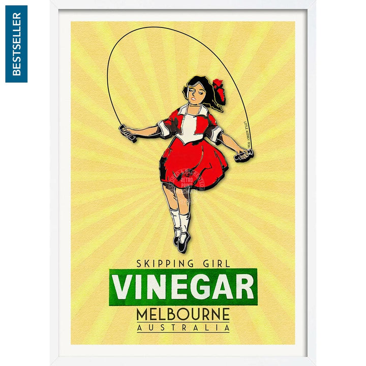 Skipping Girl | Australia A3 297 X 420Mm 11.7 16.5 Inches / Framed Print - White Timber Art