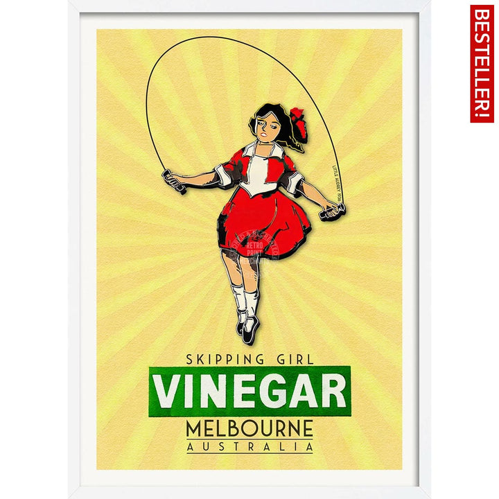 Skipping Girl | Australia A3 297 X 420Mm 11.7 16.5 Inches / Framed Print - White Timber Art