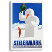 Snowman | Austria A3 297 X 420Mm 11.7 16.5 Inches / Stretched Canvas Print Art