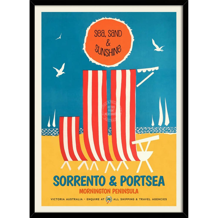 Sorrento & Portsea | Australia 422Mm X 295Mm 16.6 11.6 A3 / Black Print Art