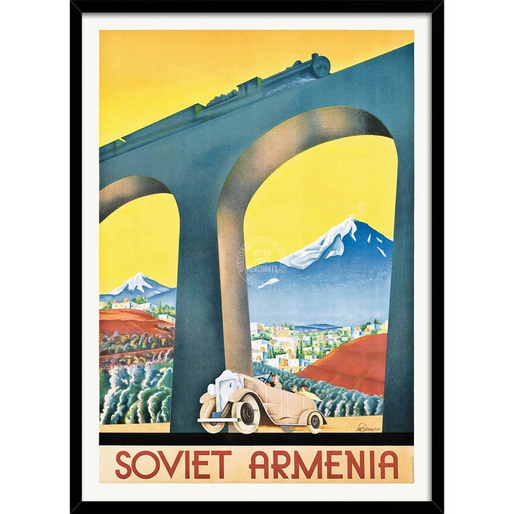 Soviet Armenia | Russia A3 297 X 420Mm 11.7 16.5 Inches / Framed Print - Black Timber Art