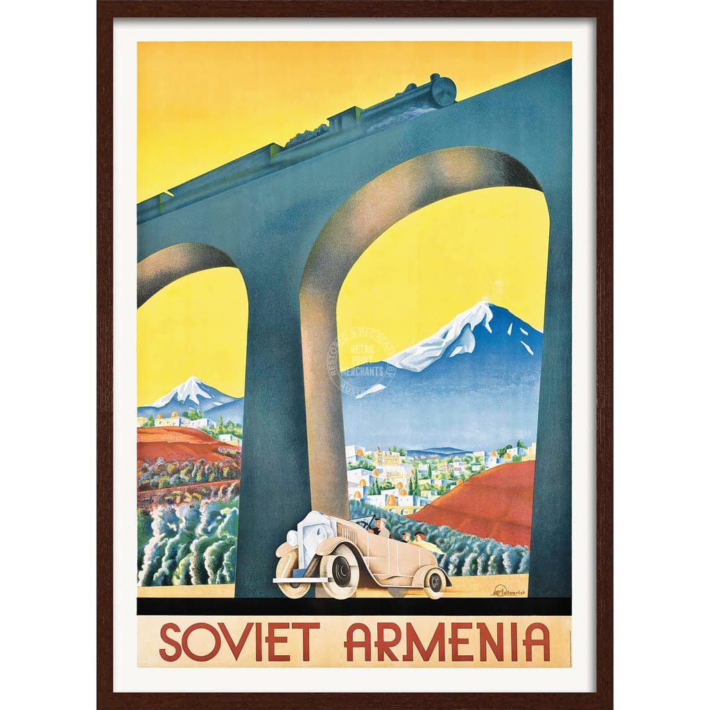 Soviet Armenia | Russia A3 297 X 420Mm 11.7 16.5 Inches / Framed Print - Dark Oak Timber Art