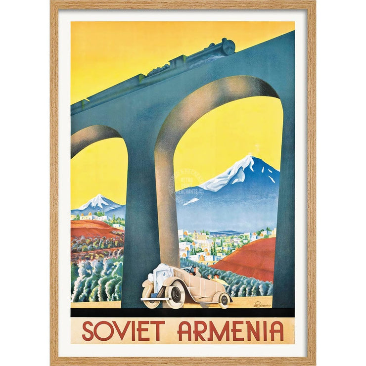 Soviet Armenia | Russia A3 297 X 420Mm 11.7 16.5 Inches / Framed Print - Natural Oak Timber Art