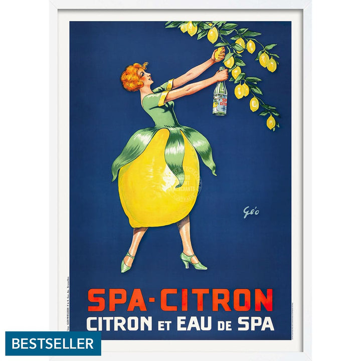 Spa Citron 1930 | Belgium A3 297 X 420Mm 11.7 16.5 Inches / Framed Print - White Timber Art