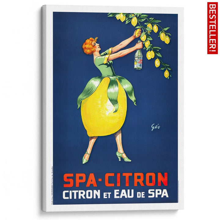 Spa Citron 1930 | Belgium A3 297 X 420Mm 11.7 16.5 Inches / Stretched Canvas Print Art