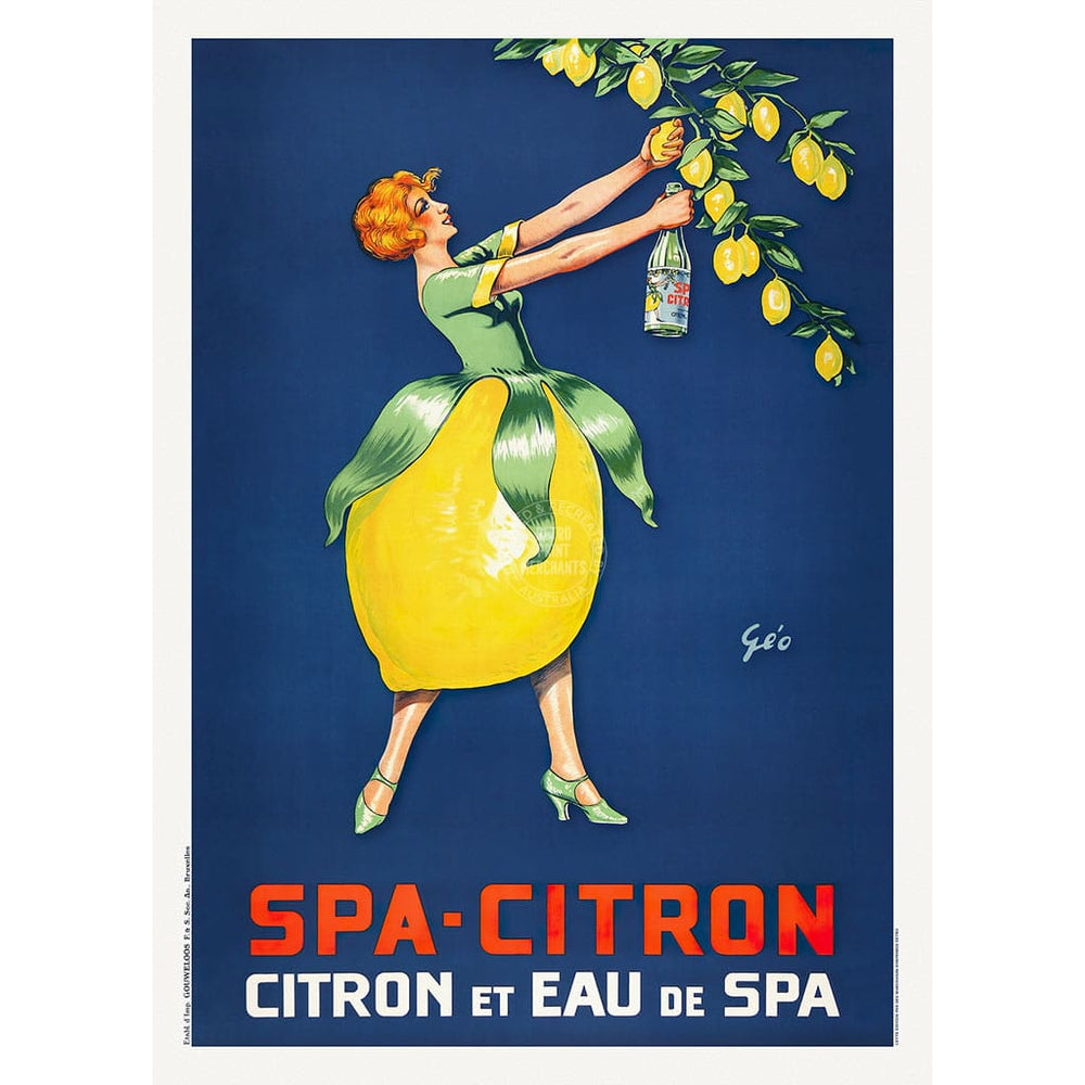 Spa Citron 1930 | Belgium A3 297 X 420Mm 11.7 16.5 Inches / Unframed Print Art