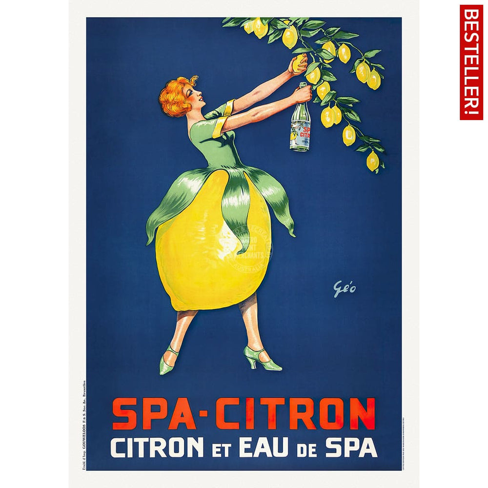 Spa Citron 1930 | Belgium A3 297 X 420Mm 11.7 16.5 Inches / Unframed Print Art