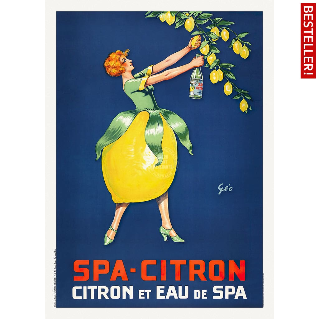 Spa Citron 1930 | Belgium A3 297 X 420Mm 11.7 16.5 Inches / Unframed Print Art