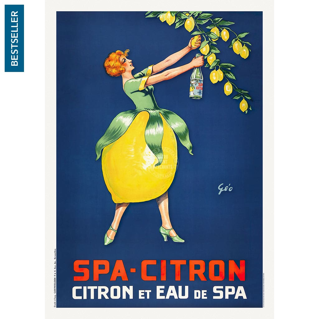 Spa Citron 1930 | Belgium A3 297 X 420Mm 11.7 16.5 Inches / Unframed Print Art
