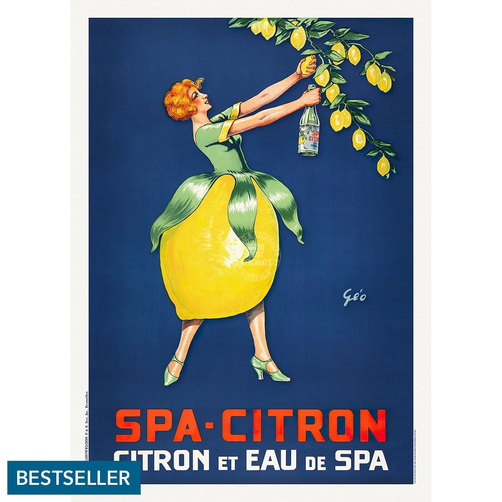 Spa Citron 1930 | Belgium A3 297 X 420Mm 11.7 16.5 Inches / Unframed Print Art