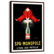Spa Monopole 1928 | France A3 297 X 420Mm 11.7 16.5 Inches / Canvas Floating Frame - Dark Oak Timber