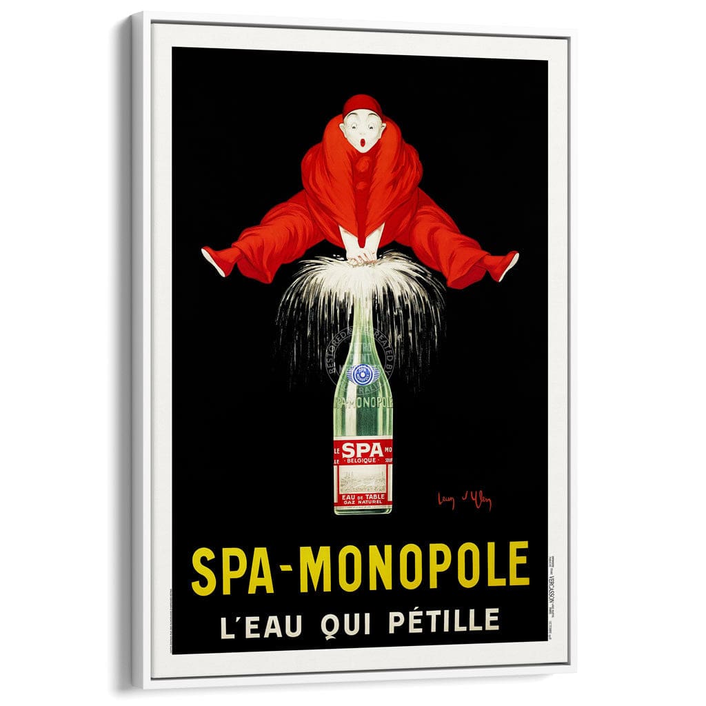 Spa Monopole 1928 | France A3 297 X 420Mm 11.7 16.5 Inches / Canvas Floating Frame - White Timber