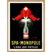 Spa Monopole 1928 | France A3 297 X 420Mm 11.7 16.5 Inches / Framed Print - Natural Oak Timber Art
