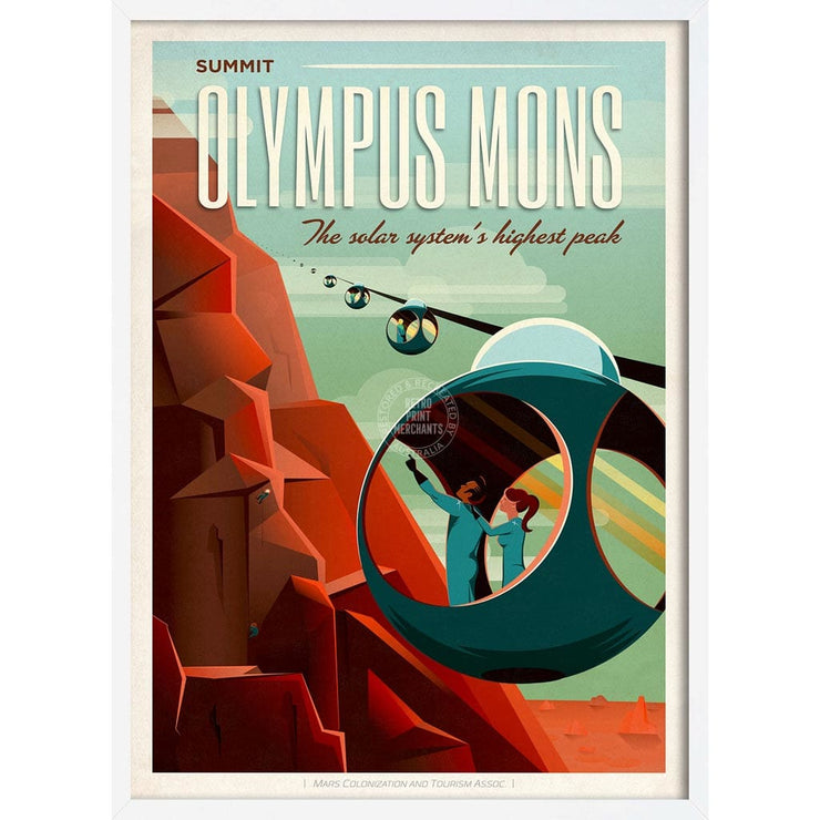 Spacex Mars Olympus Mons | Usa 422Mm X 295Mm 16.6 11.6 A3 / White Print Art