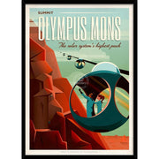 Spacex Mars Olympus Mons | Usa 422Mm X 295Mm 16.6 11.6 A3 / Black Print Art