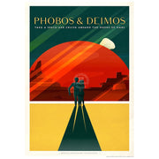 Spacex Mars Phobos & Deimos | Usa 422Mm X 295Mm 16.6 11.6 A3 / Unframed Print Art