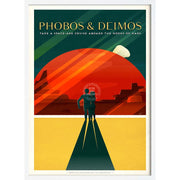 Spacex Mars Phobos & Deimos | Usa 422Mm X 295Mm 16.6 11.6 A3 / White Print Art