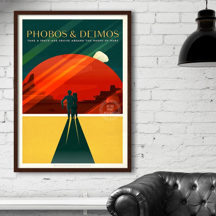 Spacex Mars Phobos & Deimos | Usa Print Art