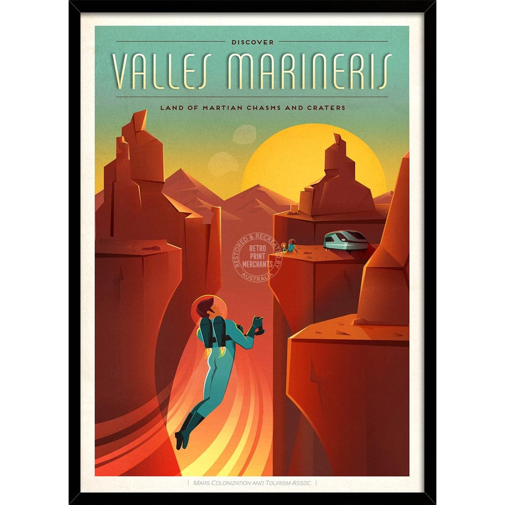 Spacex Mars Valles Marineris | Usa 422Mm X 295Mm 16.6 11.6 A3 / Black Print Art