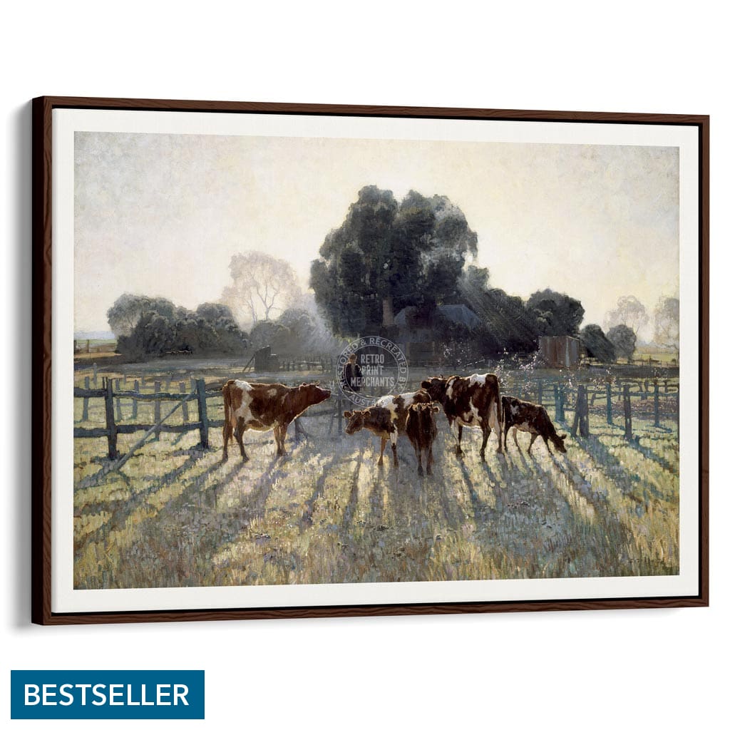 SPRING FROST | AUSTRALIA A3 | 297 x 420mm | 11.7 x 16.5 inches / Canvas Floating Frame: Chocolate Oak Timber Print Art
