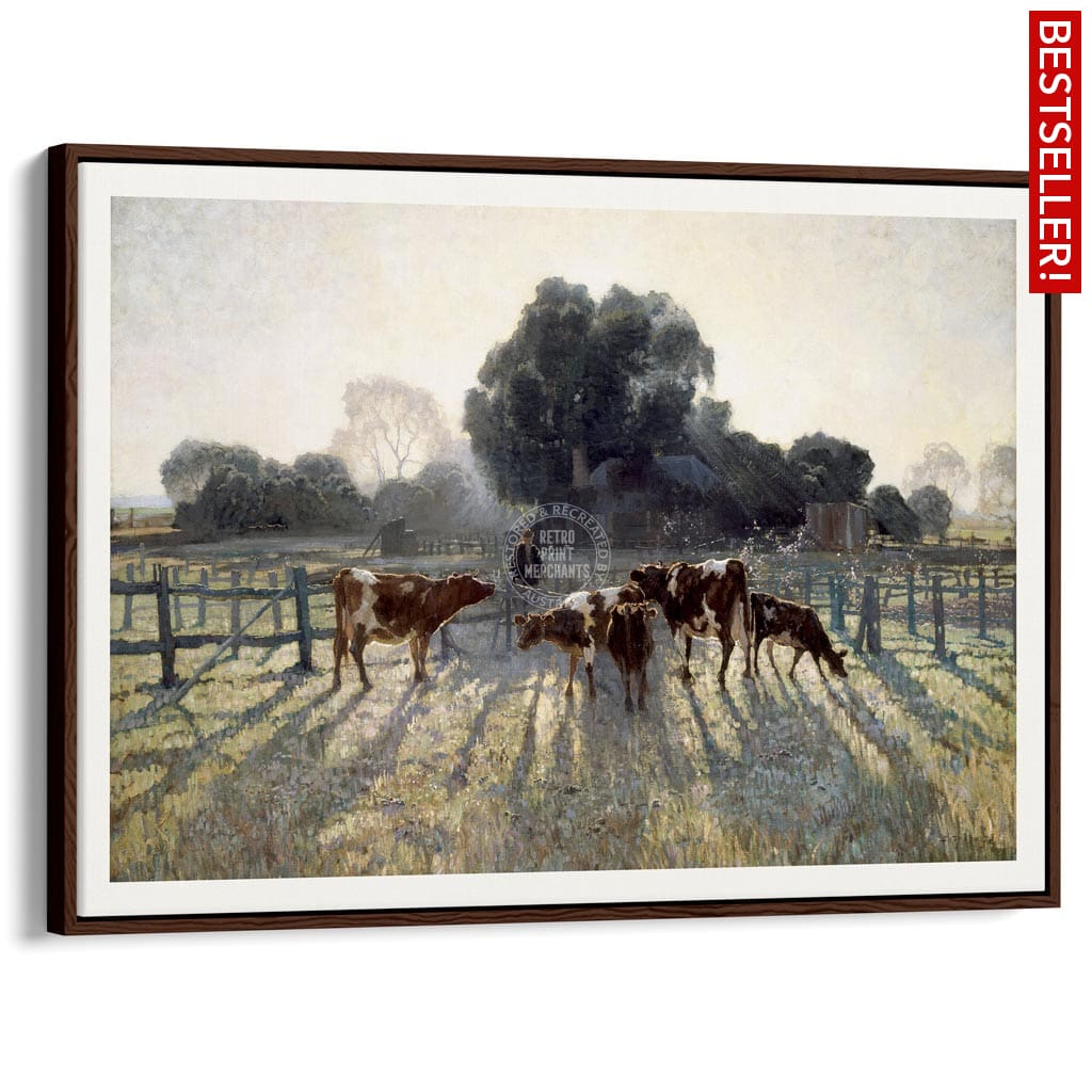SPRING FROST | AUSTRALIA A3 | 297 x 420mm | 11.7 x 16.5 inches / Canvas Floating Frame: Chocolate Oak Timber Print Art