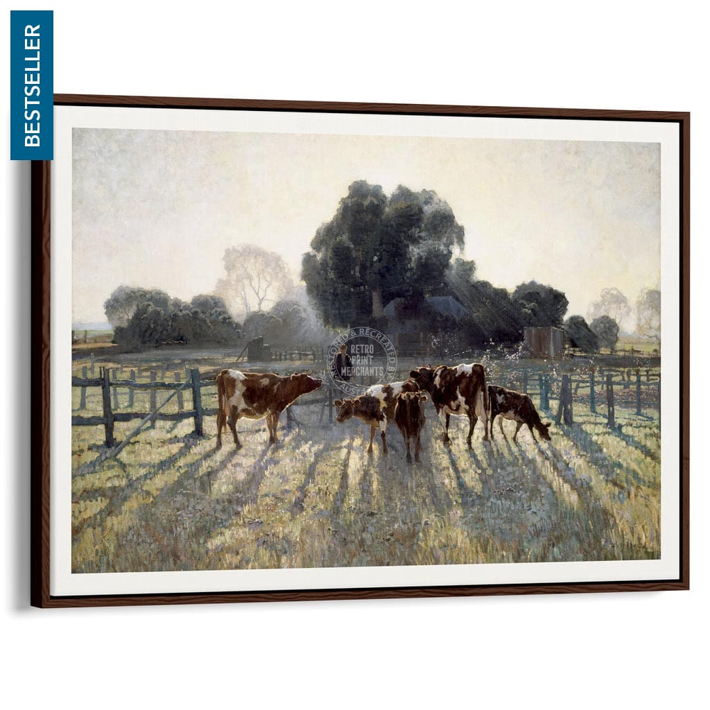 SPRING FROST | AUSTRALIA A3 | 297 x 420mm | 11.7 x 16.5 inches / Canvas Floating Frame: Chocolate Oak Timber Print Art