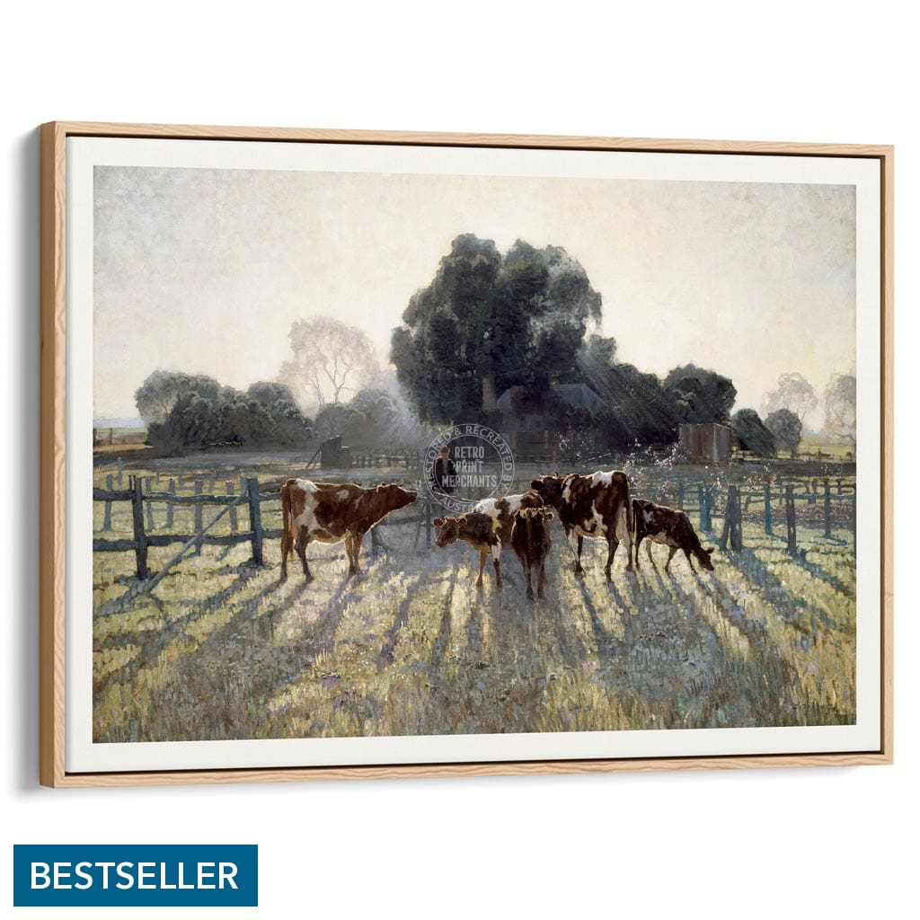 SPRING FROST | AUSTRALIA A3 | 297 x 420mm | 11.7 x 16.5 inches / Canvas Floating Frame: Natural Oak Timber Print Art