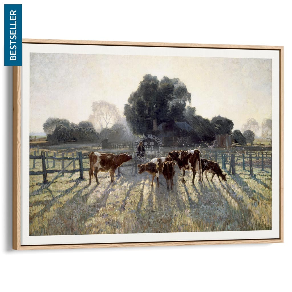 SPRING FROST | AUSTRALIA A3 | 297 x 420mm | 11.7 x 16.5 inches / Canvas Floating Frame: Natural Oak Timber Print Art