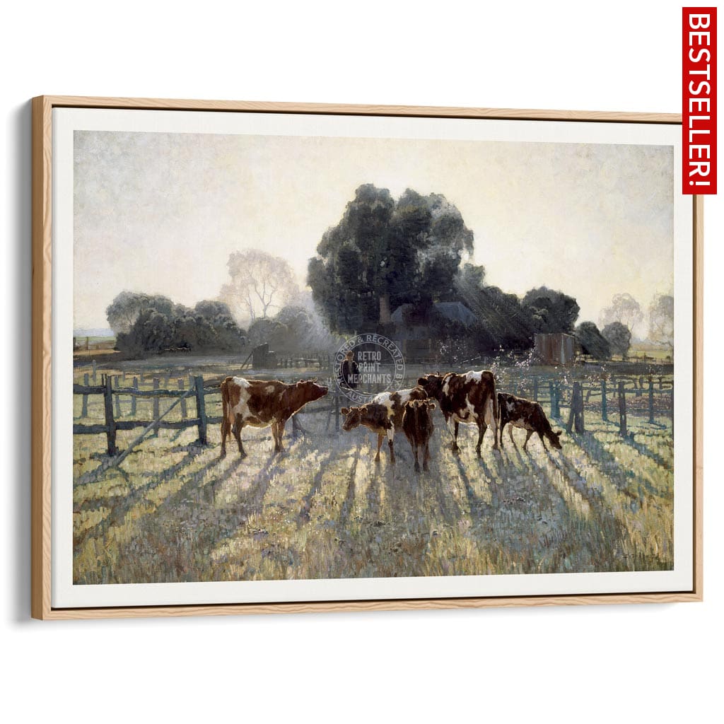 SPRING FROST | AUSTRALIA A3 | 297 x 420mm | 11.7 x 16.5 inches / Canvas Floating Frame: Natural Oak Timber Print Art