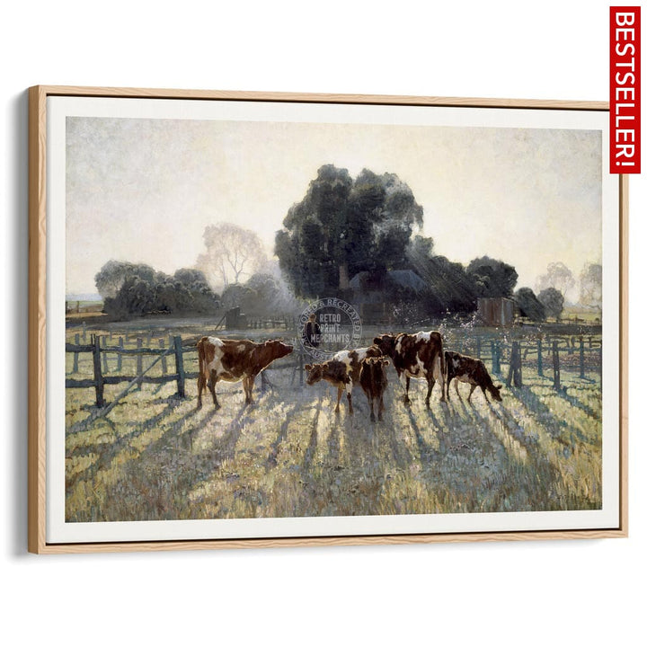 SPRING FROST | AUSTRALIA A3 | 297 x 420mm | 11.7 x 16.5 inches / Canvas Floating Frame: Natural Oak Timber Print Art