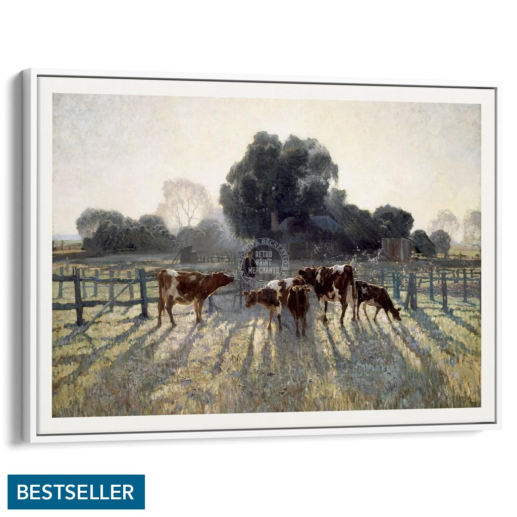 SPRING FROST | AUSTRALIA A3 | 297 x 420mm | 11.7 x 16.5 inches / Canvas Floating Frame: White Timber Print Art