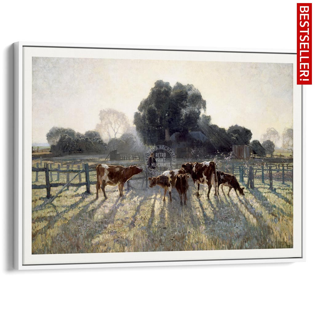 SPRING FROST | AUSTRALIA A3 | 297 x 420mm | 11.7 x 16.5 inches / Canvas Floating Frame: White Timber Print Art