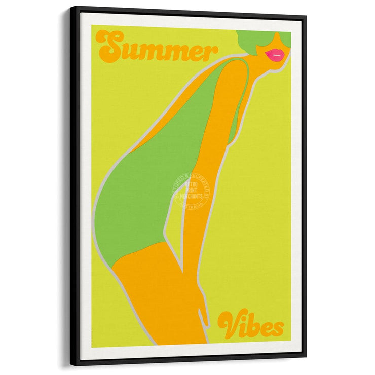 Summer Vibes | Australia A3 297 X 420Mm 11.7 16.5 Inches / Canvas Floating Frame - Black Timber