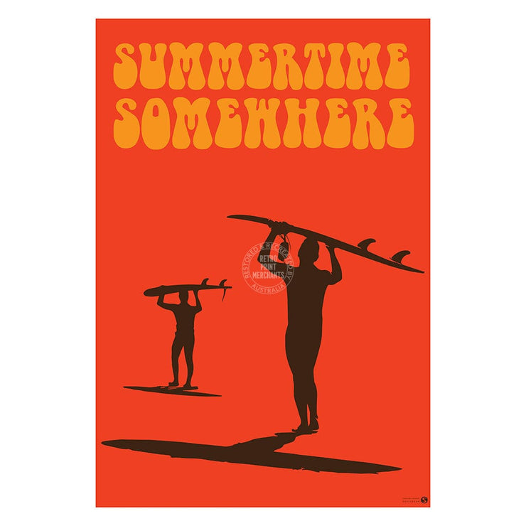 Summertime Somewhere Surfing | Australia Print Art