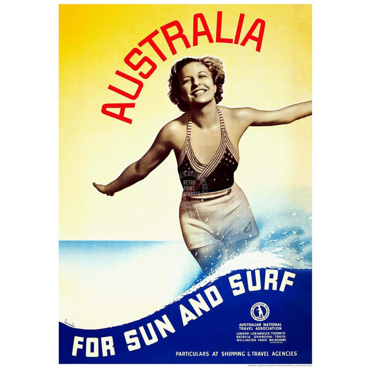 Sun & Surf | Australia 422Mm X 295Mm 16.6 11.6 A3 / Unframed Print Art