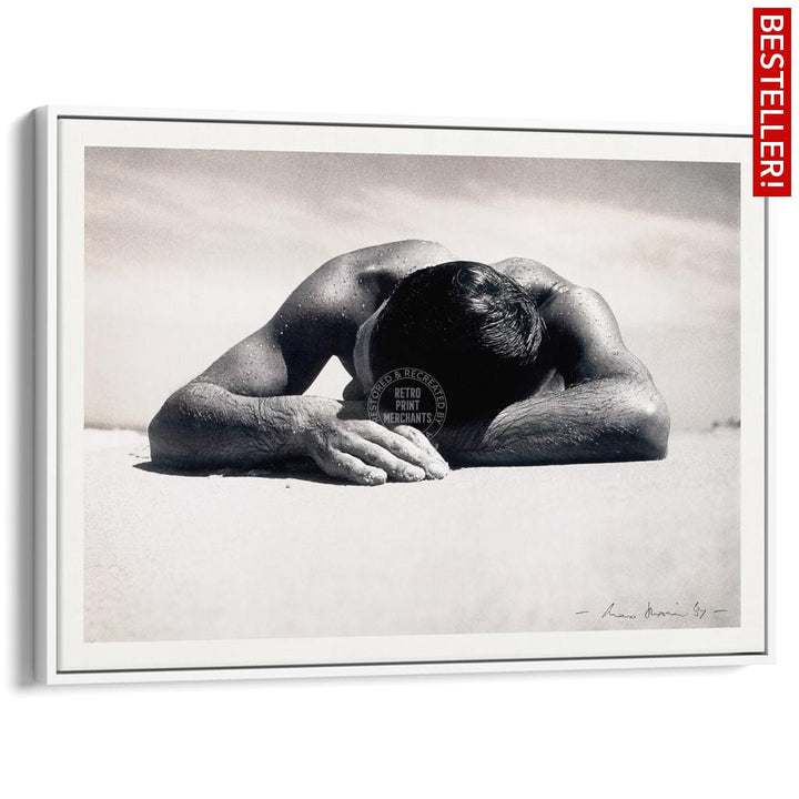 Sunbaker 1937 | Australia A3 297 X 420Mm 11.7 16.5 Inches / Canvas Floating Frame - White Timber