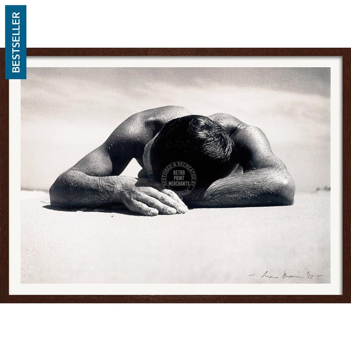 Sunbaker 1937 | Australia A3 297 X 420Mm 11.7 16.5 Inches / Framed Print - Dark Oak Timber Art