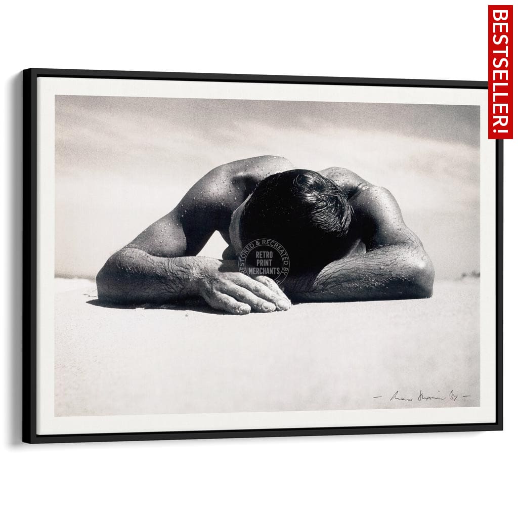 Sunbaker 1937 | Australia A3 297 X 420Mm 11.7 16.5 Inches / Canvas Floating Frame - Black Timber