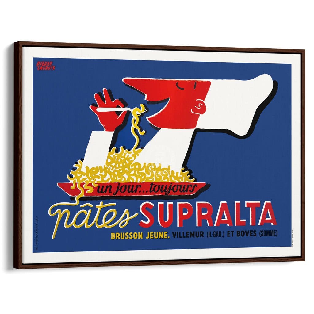 Supralta Pasta | France A3 297 X 420Mm 11.7 16.5 Inches / Canvas Floating Frame - Dark Oak Timber