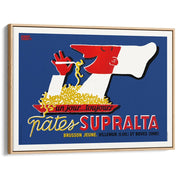 Supralta Pasta | France A3 297 X 420Mm 11.7 16.5 Inches / Canvas Floating Frame - Natural Oak Timber